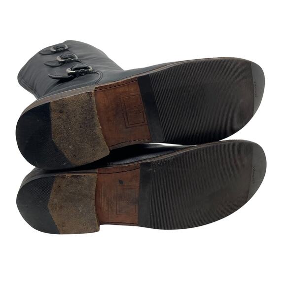 Frye Paige Tall Buckle Boots - Black Leather - Riding - Size 6.5 - Picture 8 of 11